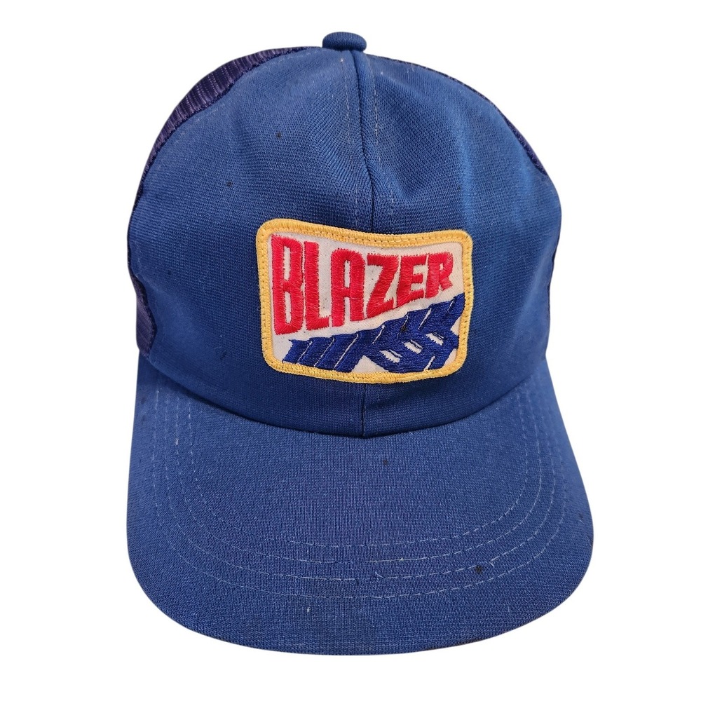 Vintage Blazer Trucker Hat‎ Blue Mesh Snapback Embroidered Patch